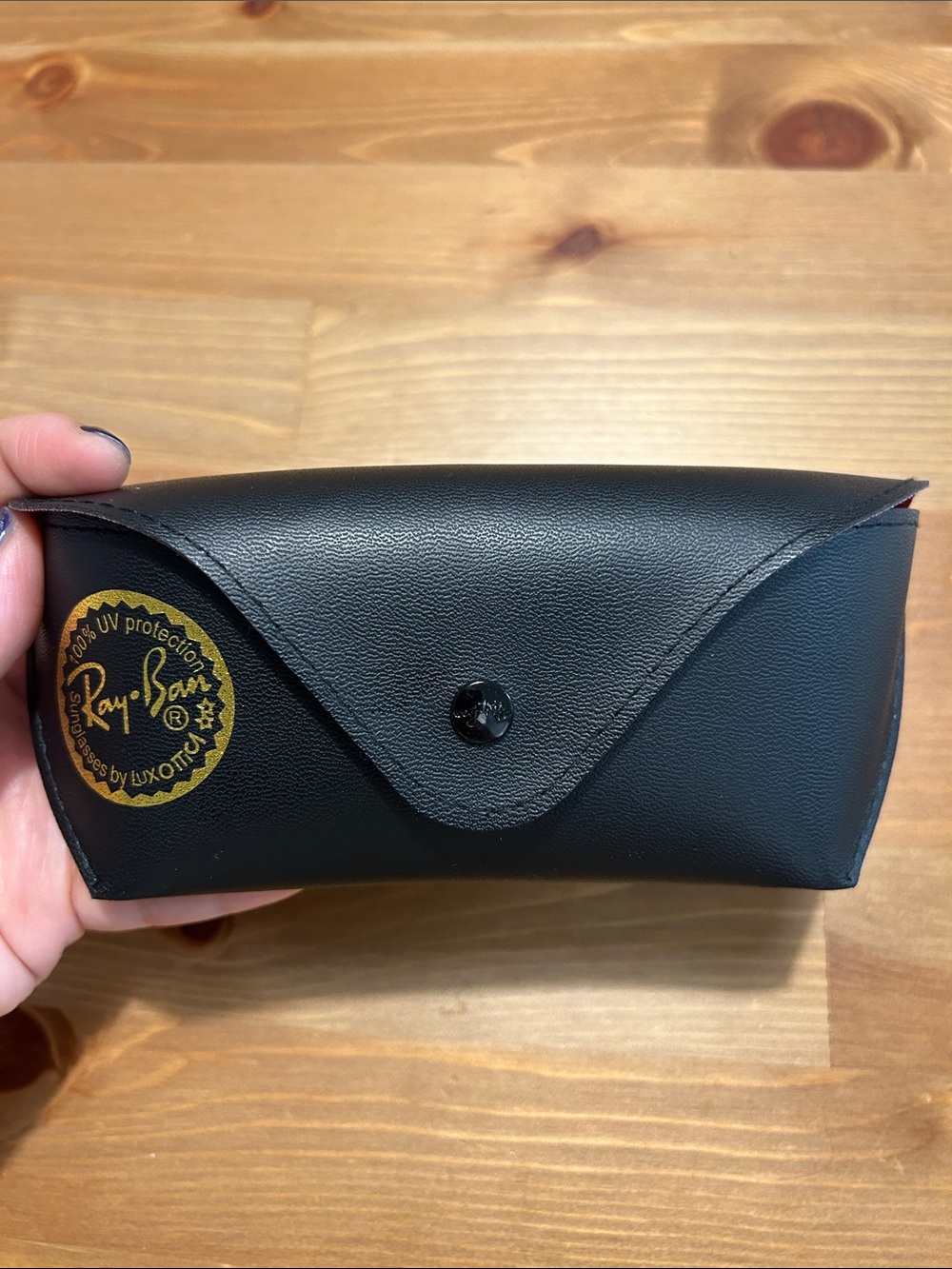 Ray-Ban Black Sunglasses Case with Gold Logo